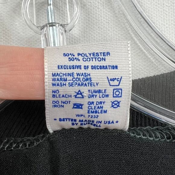 JERZEES Colorado Eagle Embroidered Basic Black Crew Neck Short Sleeve T-Shirt XL - Picture 5 of 6